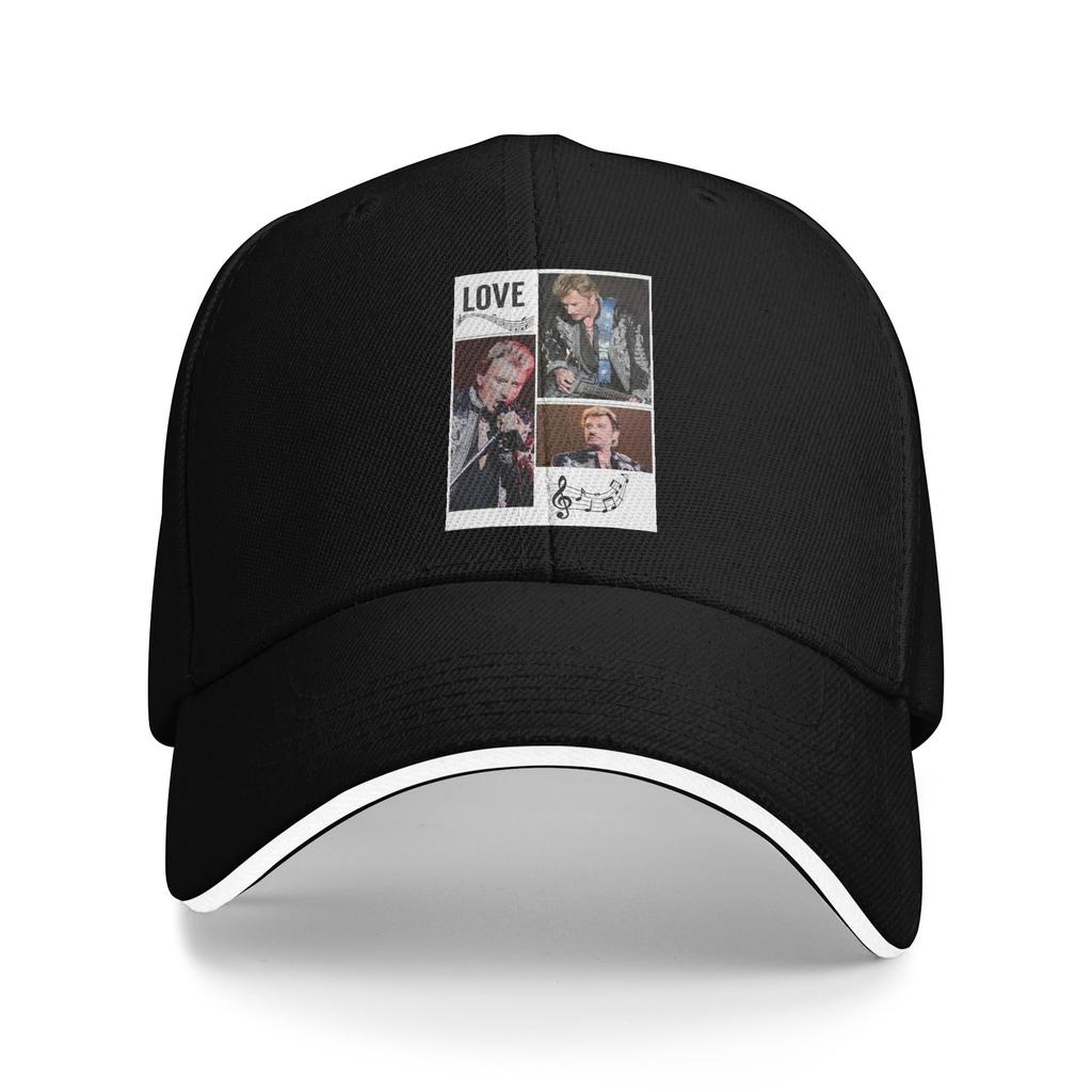Custom Punk Unisex French Legend Rock Johnny Hallyday Baseball Cap Adult Adjustable Dad Hat for Unisex WoUnisex Hip Hop Snapback Hats