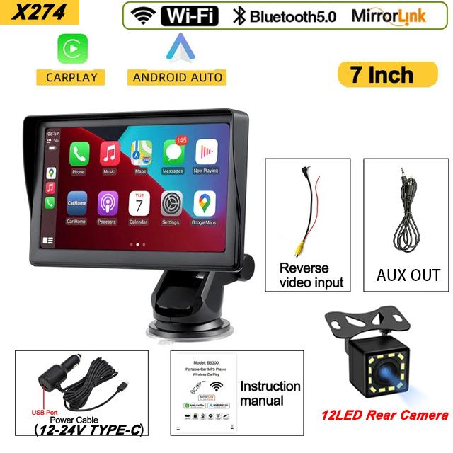 7 Zoll Universal-Autoradio Wireless Apple Carplay Android Auto Multimedia Video Player Touchscreen FM Bluetooth WIFI