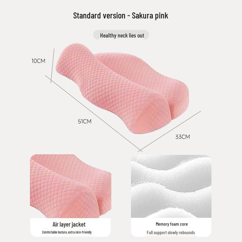 Cross-Border Cervical Pillow: Heated Neck Support, Memory Foam for Comfortable Sleep, Removable & Washable for Side Sleepers