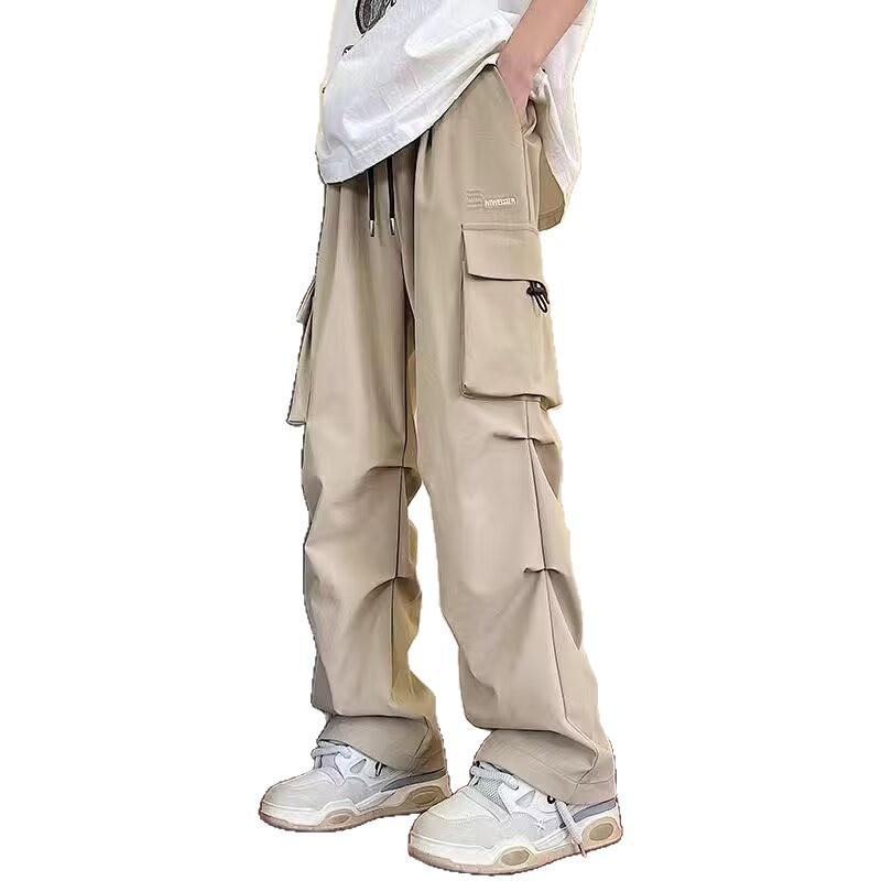 American Multi-pocket Overalls Men's and Women's Summer New Trendy Brand Wide-leg Straight Trousers Loose Casual Charging Pants