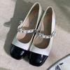 Fashion 2025 Spring Autumn Vintage Women's Shoes Mary Janes Shallow Mouth Square Toe Women Single Shoes Elegant Shoes Zapatos De Mujer