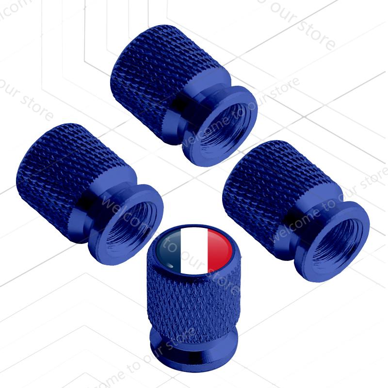 4 Stuks/Set Voor Frankrijk Italië Duitsland Spanje Nationale Tricolore Vlag LOGO Badge Motorfiets Auto Wiel Band Ventieldoppen Bandstamhoezen