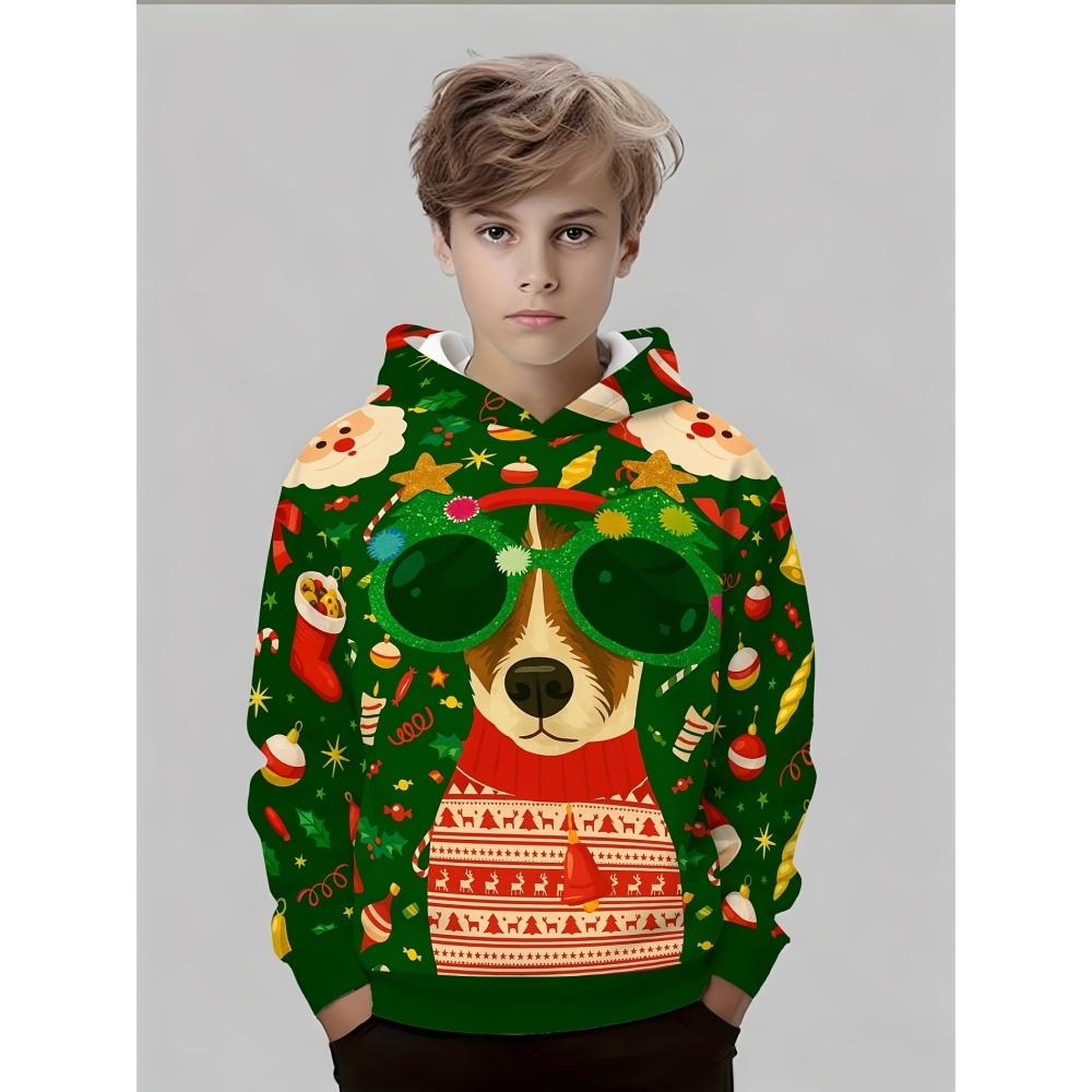Children Hoodie Snowflake Christmas Print Lightweight Comfortable Long Sleeve Pullover Hoodie Street Fashion Children s Clothing 100