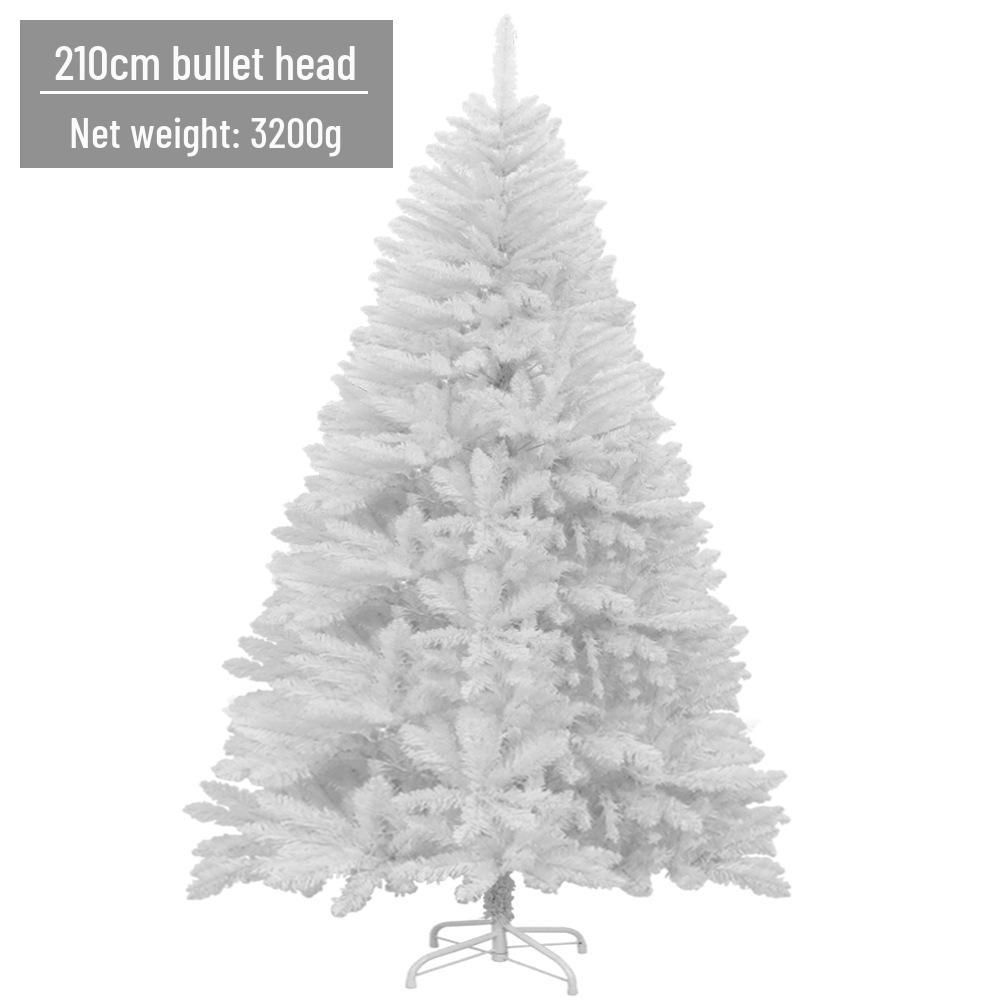 LED Luminous White Christmas Tree with Encrypted PVC and Bullet Head Design