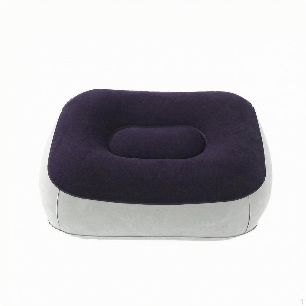 Inflatable Footrest Cushion Portable Travel with Air Inflation Opening Compact