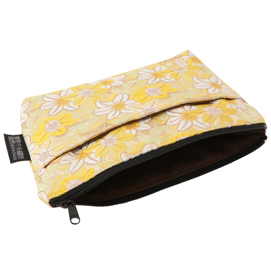 Senshishuin Nishijin Brocade Stamp Book Case Lemon Daffodil Pouch/Shrine (Lined) (Small)