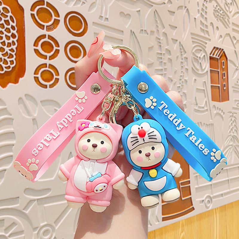 Pikachu Doraemon Linabell Totoro Lotso Stitch Keychain Bag Decoration Kids Gift