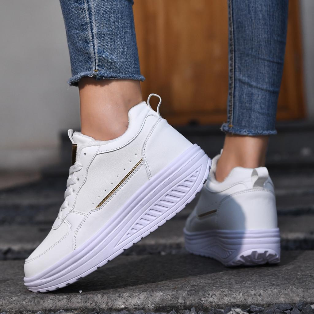 TUINANLE Women's High Top Cotton Sports Boots Winter Thick Warm Velvet Lining Sneakers Plush Shoes