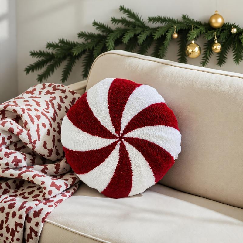 1pc Christmas Limited Edition Shaped Candy, Cane, Windmill Cushion Cover, Holiday Decoration, Gift Pillowcase Chair Cushion