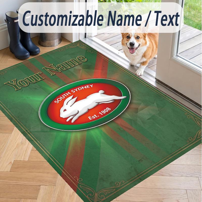 Custom Text Printed Rug South Sydney Rabbitohs Non Slip Floor Carpet For Home Room Decor