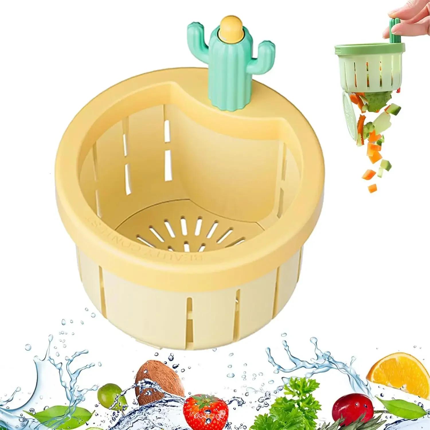 

Фильтр для слива кухонной раковины Cactus, пресс-автоматический сливной корзина, сборщик кухонных отходов, фильтр, многофункциональный домашний фильтр