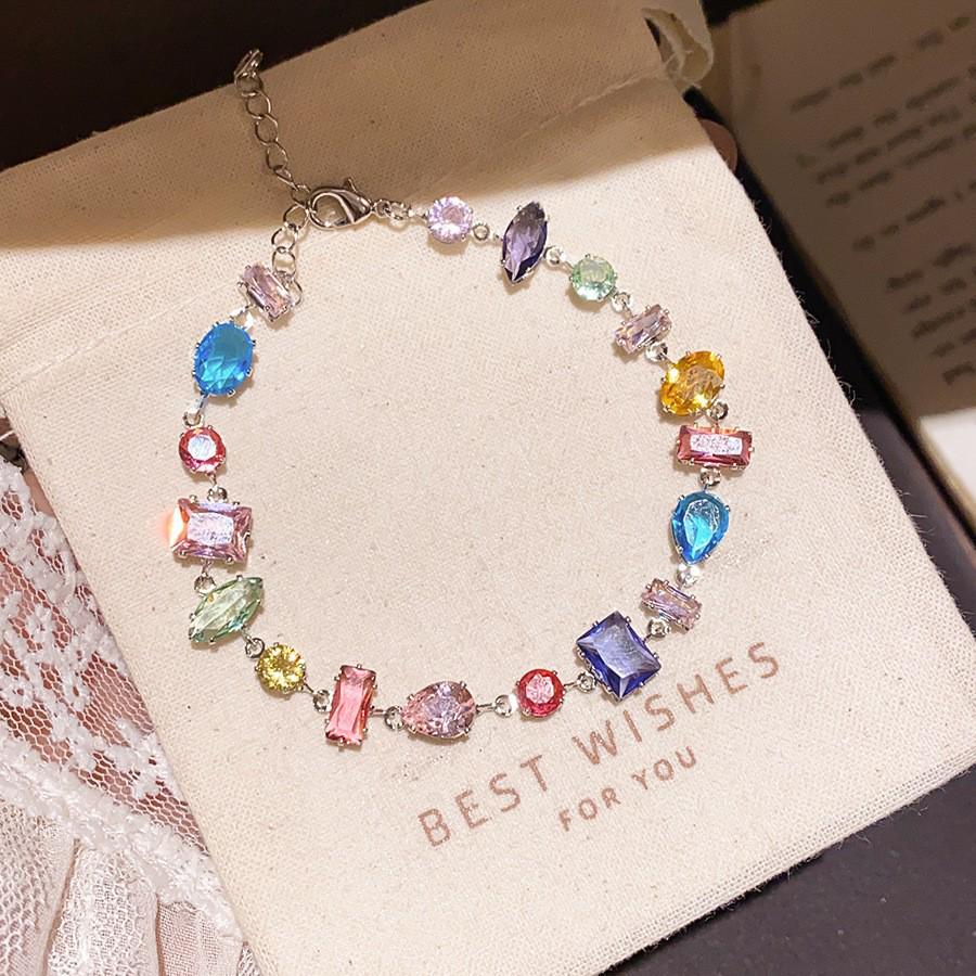 Sea Crystal Zirconia Water Drop Bracelet: Light Luxury Cool Style Jewelry for Women