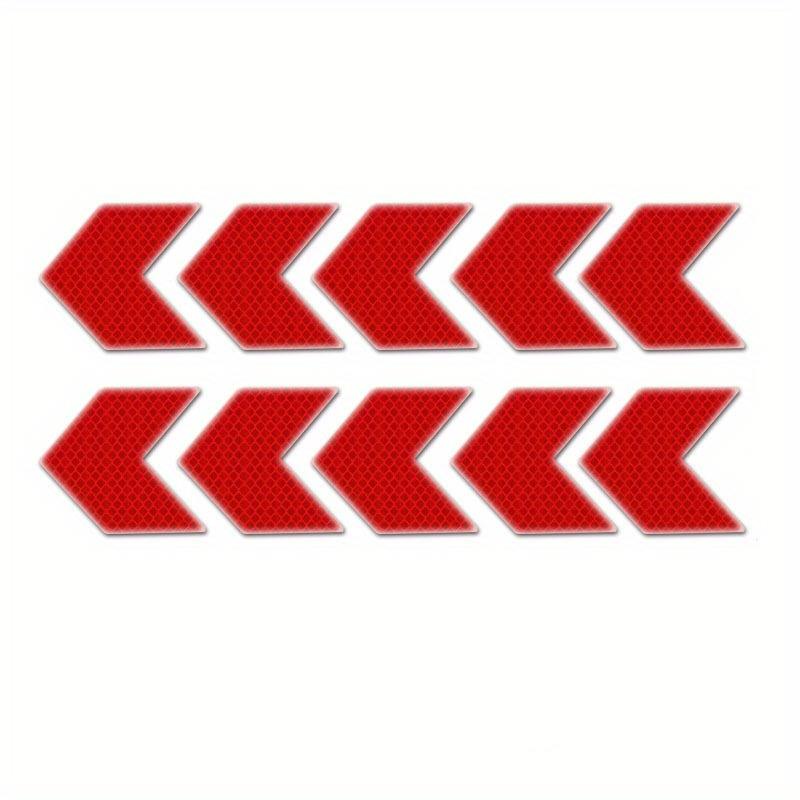 10pcs/set Car Auto Assorted Colors Sticker Self Adhesive Reflective Arrow Sign Tape- Arrowhead Reflective Sticker Rear-oriented
