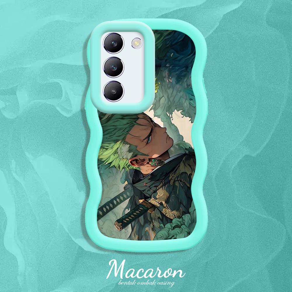 

Окрашенный узор Big Wave Edge Мягкий силиконовый материал Macaron чехол для телефона противоударный защитный резиновый чехол для OnePlus Vivo Motorola Moto Motorola Moto G84 синий