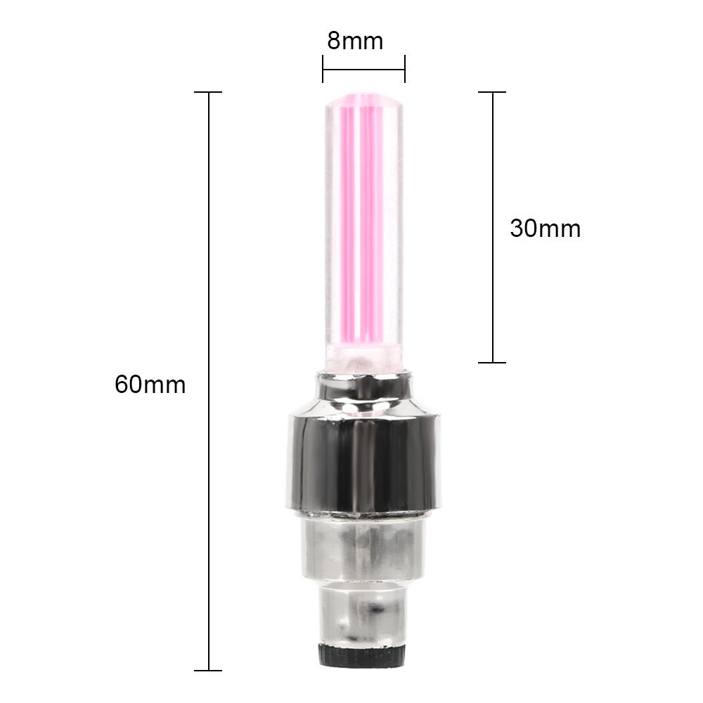 2pcs LED Light Car Tire Valve Cap Decorative Lantern Mountain Bike Light Wheel Spokes Lamp Decoration Light Stick Type Neon Lamp