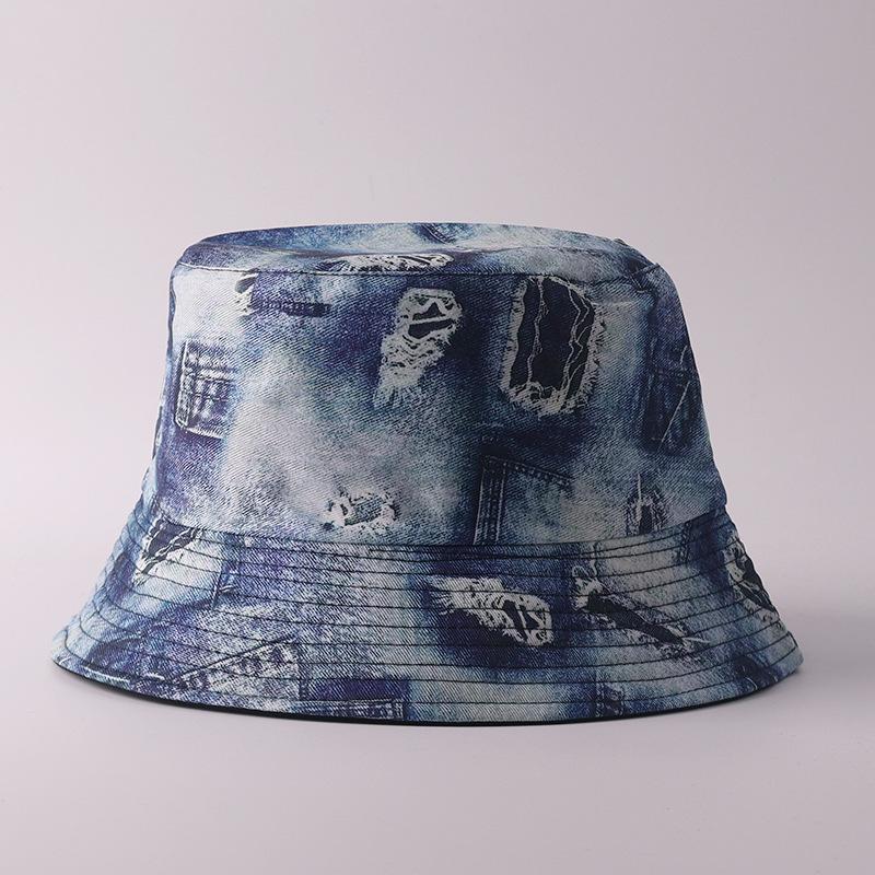 Digital printing small edge bucket hat spring and summer double-sided can wear outdoor sunshade basin hat spot