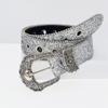 Large Eyelet Sequined Belt for Jeans Bead Trim PU Leather Belt Subculture Pants Belt Elegant Girl Clothing Waist Decors