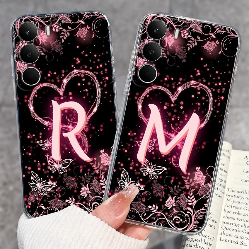 For Realme C71 C67 C65 C63 C61 C55 C53 C35 C85 Pro C75 C75x Phone Case Pretty Love Heart Letters Soft Housing Transparent TPU Silicone Anti Drop Shell