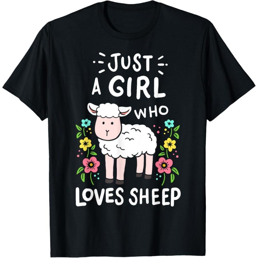 Cute Sheep Just a Girl Who Loves Sheep T-Shirt(1) XXXXXL чёрный