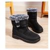 Plus Size Faux Fur Collar High-Top Chunky Sole Winter Snow Boots Velcro Fastening Waterproof Women's Boots Casual Women's Footwear