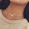 Eleganckie kobiety Serce Rhinestone Wisiorek Łańcuszek Naszyjnik Obojczyk Choker Prezent