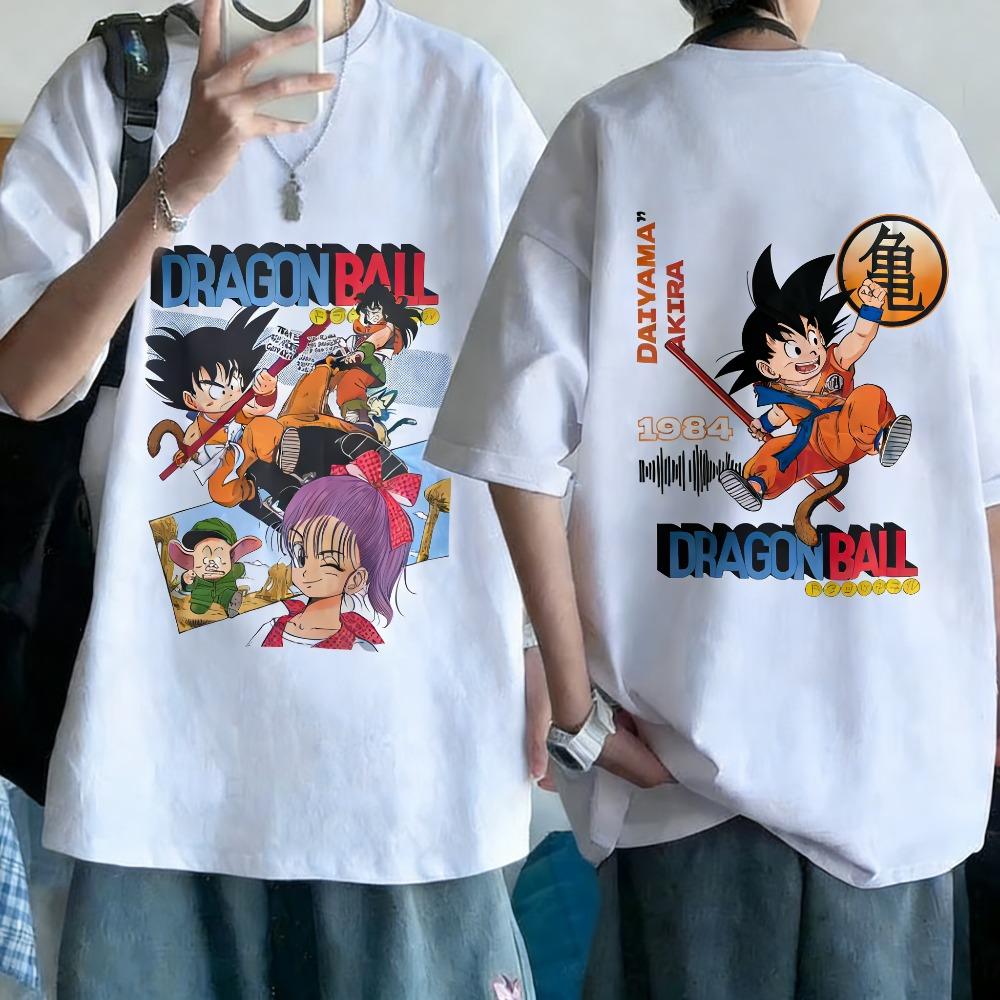 Plus Size Dragon Ball Anime Printed Men and Women Tshirt Casual Parent Child Tops Harajuku Style Summer Y2K Street Fashion
