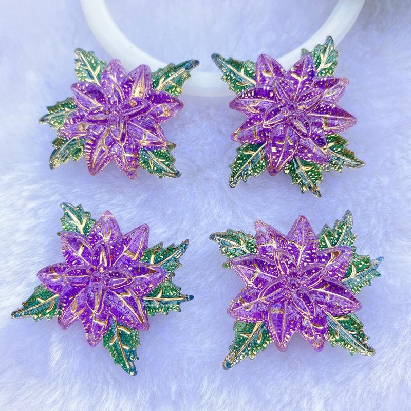 

10 pcs new acrylic red flower with two hole flat back Cabochon Scrapbook Kawaii DIY Embellishments Accessories C78
