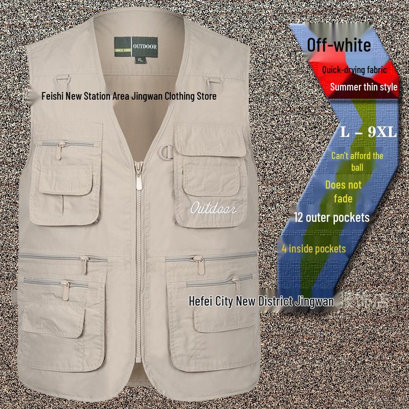 Men's Summer Mesh Multi-Pocket Fishing Vest – Outdoor Lightweight Sleeveless Jacket