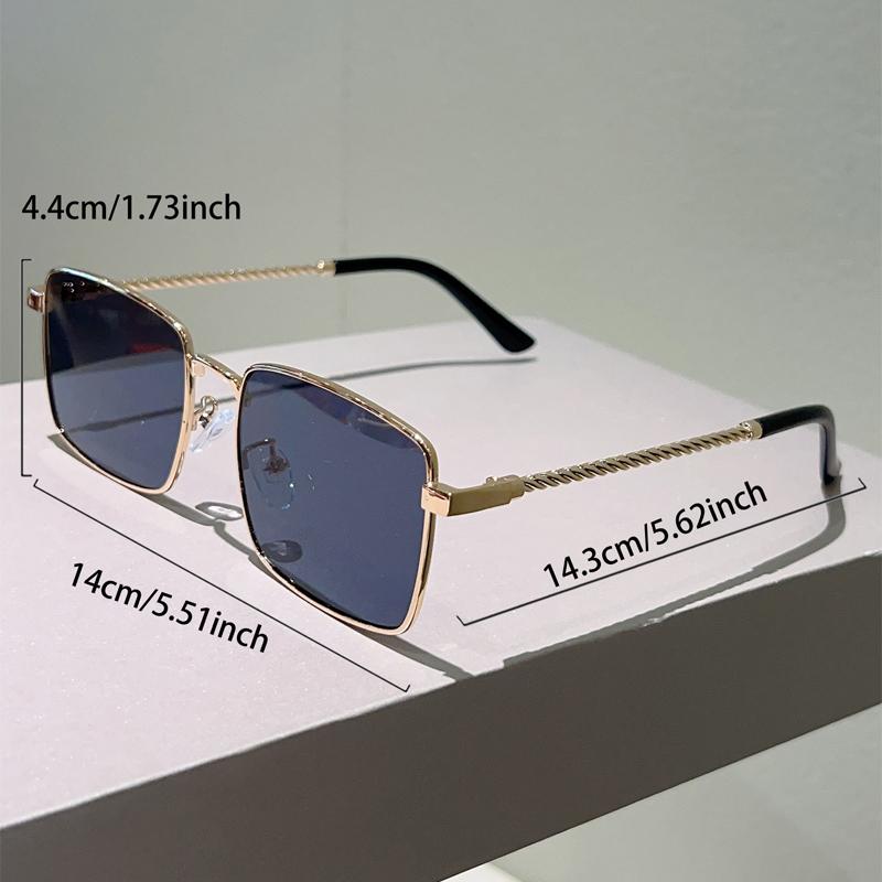 Vintage Square Sunglasses Men Fashion Full Metal Rim Casual Sun Glasses Women  New Trendy Retro Design Decor Shades