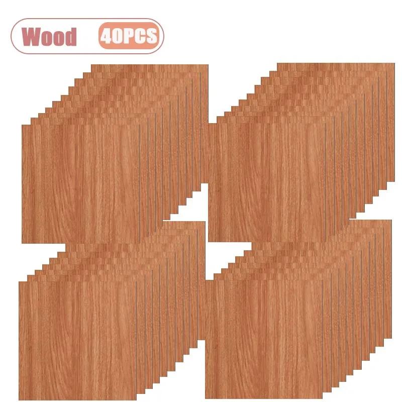 10-40PCS 30x30cm Marble PVC Self-Adhesive Floor Sticke Waterproof  Floor Wallpaper Non-Slip for Kitchen Bathroom DIY Home Decor