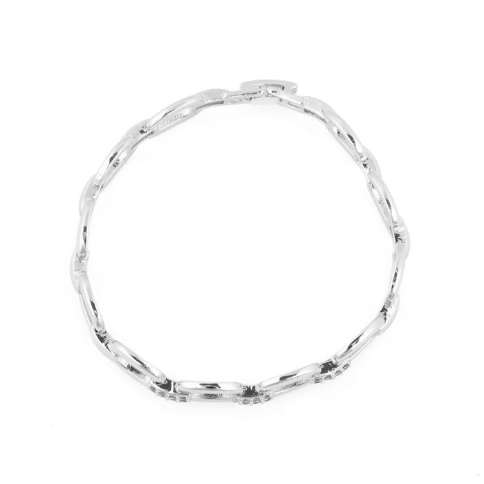 Bracelet - LUXENTER - Insio - Oxyde de zirconium blanc - Finition rhodiée - Longueur 18 cm