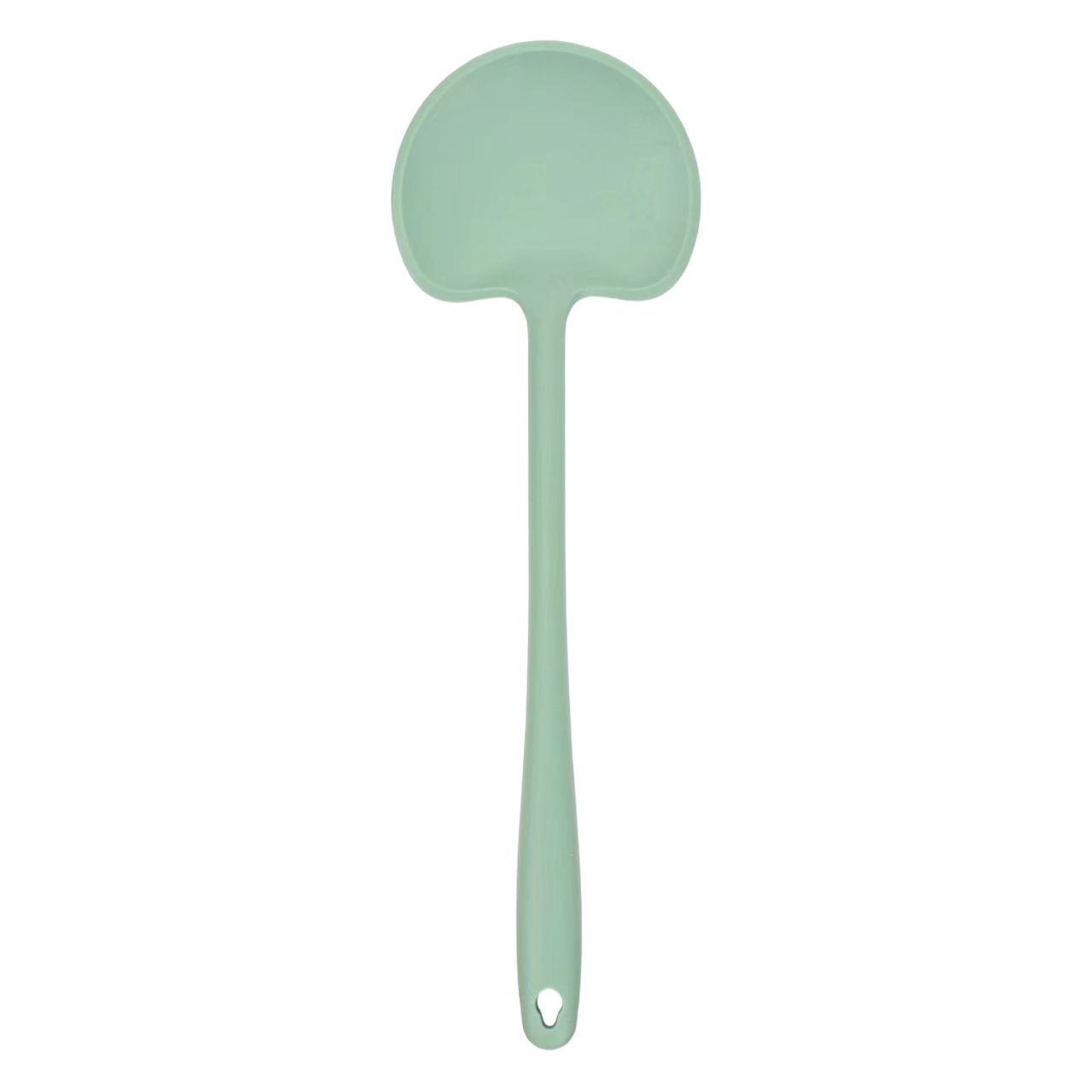 

1pc silicone mushroom-shaped long-handled spatula, non-stick pan spatula, high-temperature resistant stir-frying spatula зелёный