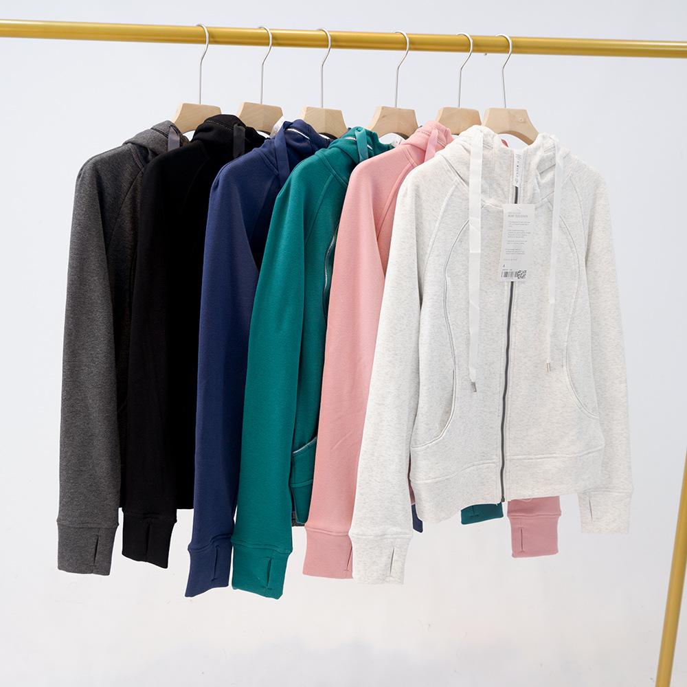 Dámská mikina s kapucí na jógu Slim Fit Plus Velvet pro podzim a zimu