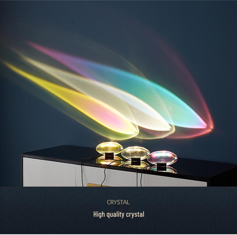 Italian Crystal Angel Lamp - Atmospheric Bedroom Table Light