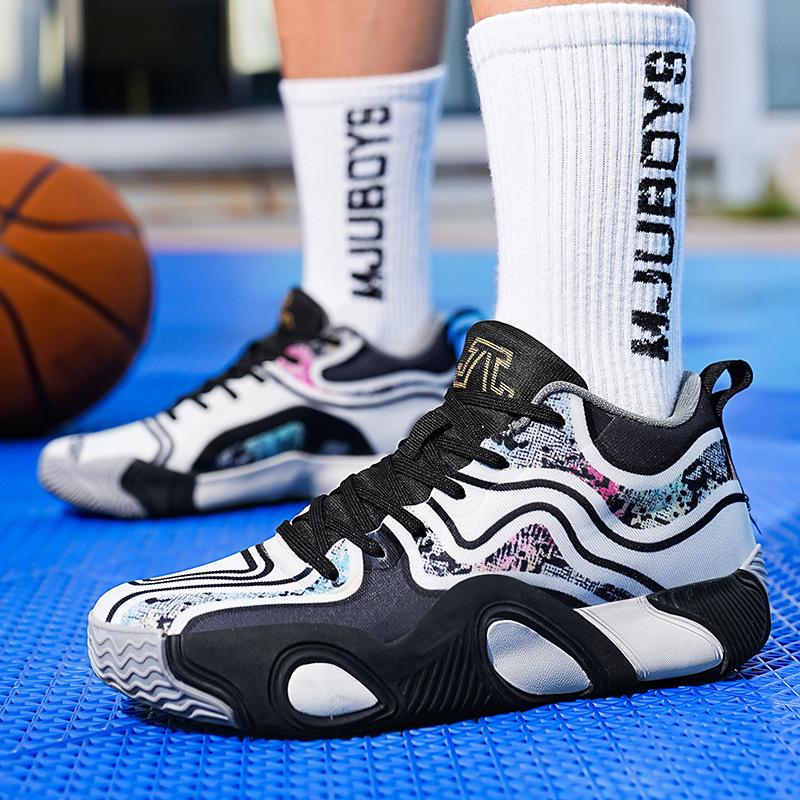 Special Basketball Shoes for Men and Women Tatum 3rd Generation Camouflage Zebra Wear-resistant Shock Absorption and Anti-skid Professional Competiti
