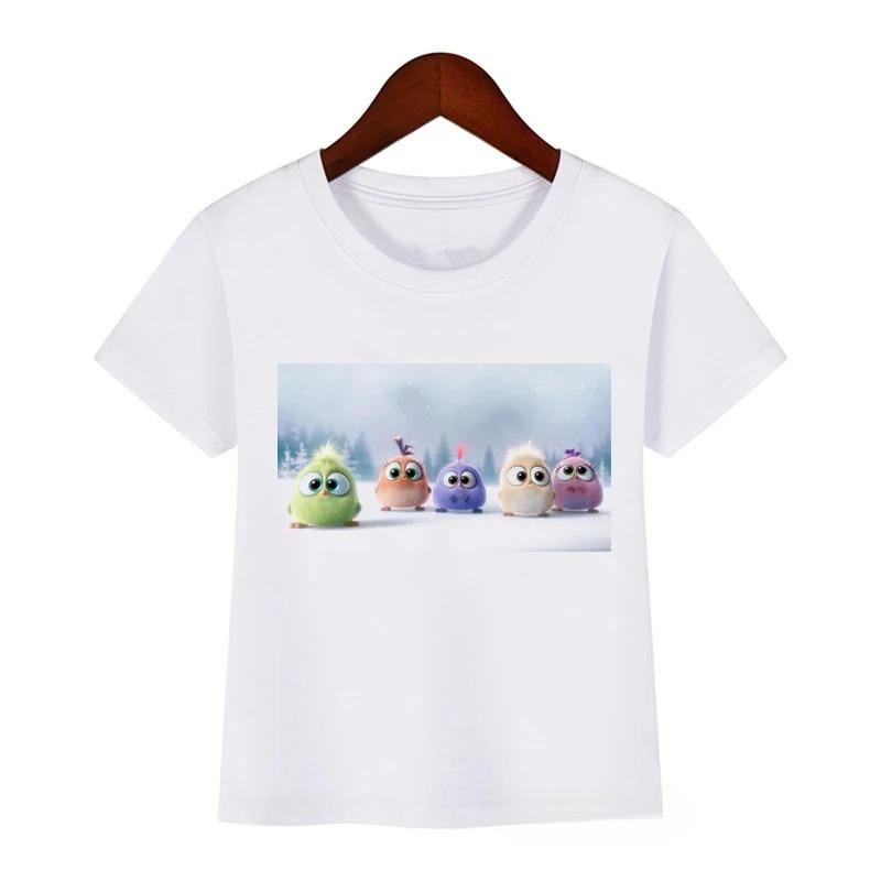 Fashionable and fun animal bird print summer children's cartoon casual Polyester comfortable short sleeved T-shirt top