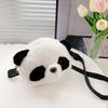 New Soft Fluffy Panda Crossbody Bag Lightweight Cartoon Coin Purse Fabric Adjustable Straps Phone Bag Women's Accessories