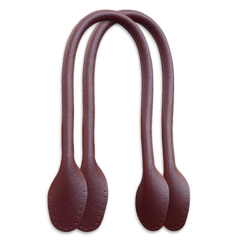 

2pcs Bag Handle Leather Handle Bag Accessories Hand-woven Bag Short Hand-held Pinhole Can Be Sewn вина червоного кольору