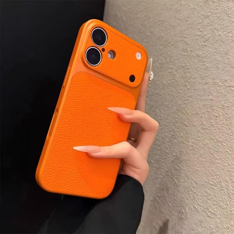 Luxury Litchi Leather Texture Matte Phone Case For iPhone 17 16 15 14 13 Pro Max 17Pro Camera Protection Shockproof Back Cover