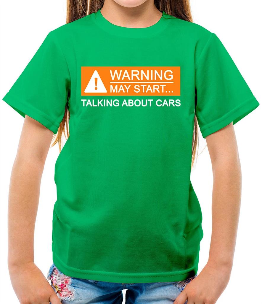 Warning May Start Talking Cars Kids T-Shirt - Car Owner - Mechanic - Engineer