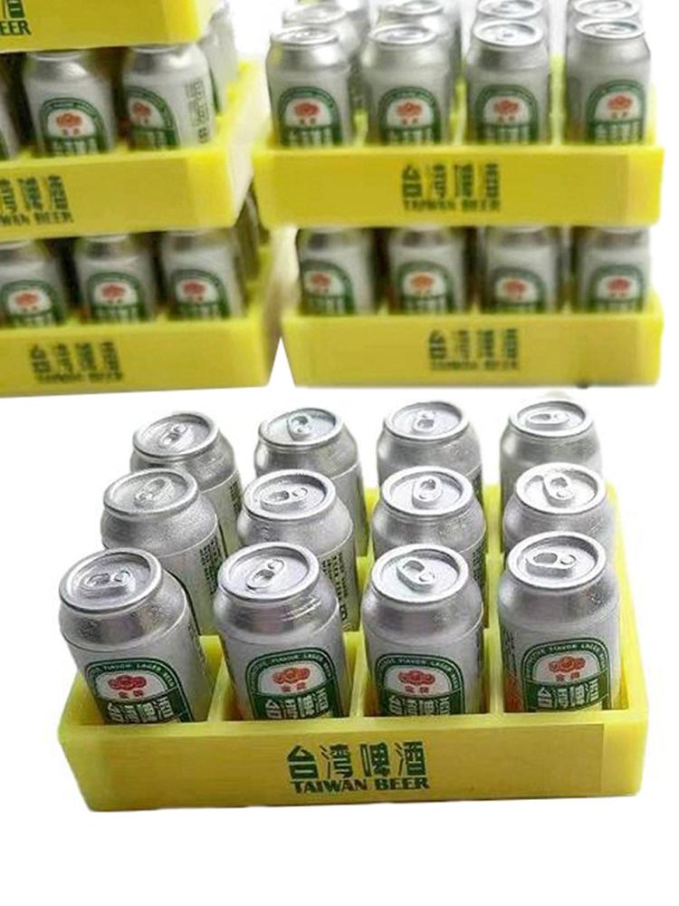 1Set 1:6 Dollhouse Miniature Beer Can Mini Drink Bottle W/Box Kitchen Model Decor Toy Doll House Accessories