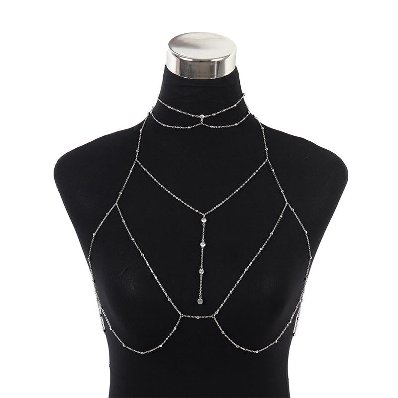 Körperschmuck Sexy Brustkette Bikini Bauchketten für Frauen Kreuz Taillenketten Weiblicher Körperanzug Mädchen Mode Strand Einfacher Luxus