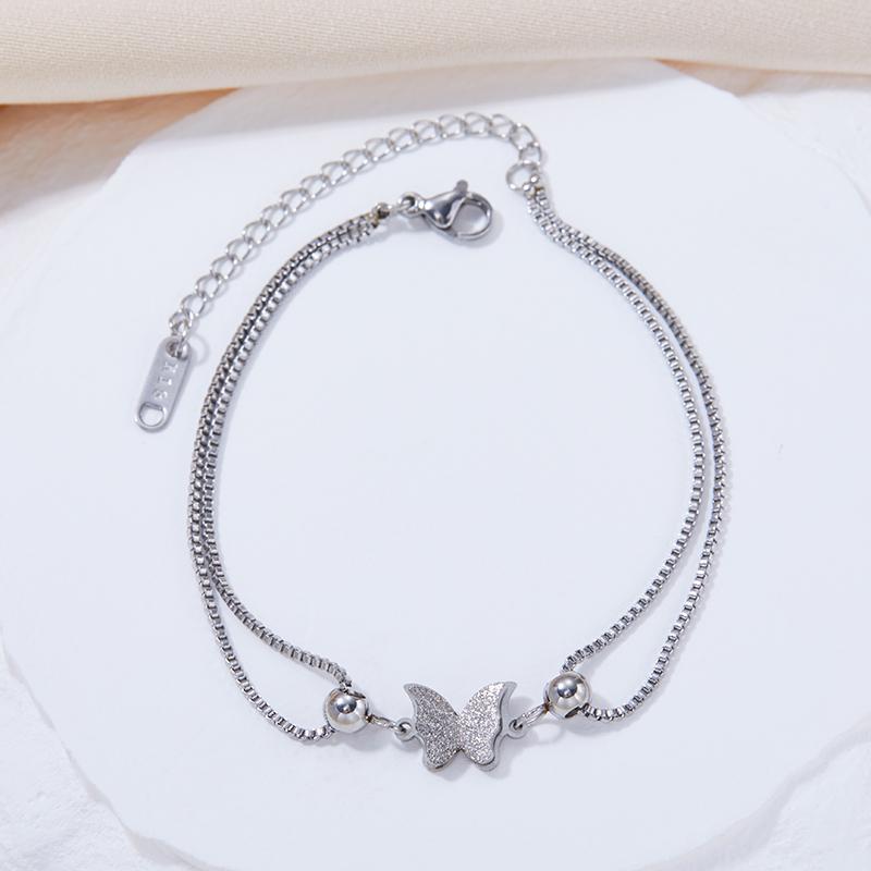Stainless Steel Exquisite Elegant Compact Butterfly Bracelet Women's  Romantic Classic Adjustable Party Birthday Gifts