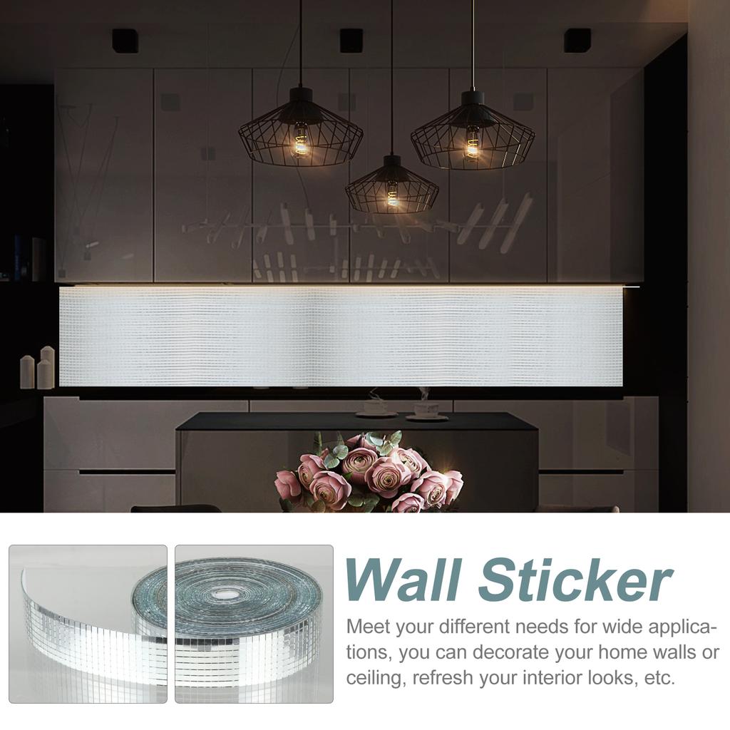 Mosaic Glass Tiles Self-Adhesive Glass Mosaic Glass Tiles Home Decors Sliver Mirrors Mosaic Glass Tiles Sheets Diy Crafts