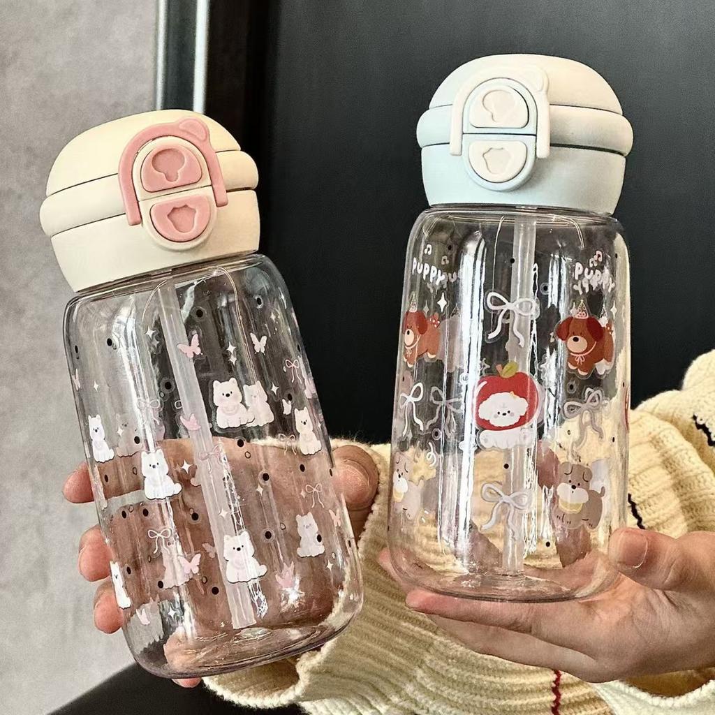 plastic double-drinking cup with large capacity, small size, cute design, and portable feature.