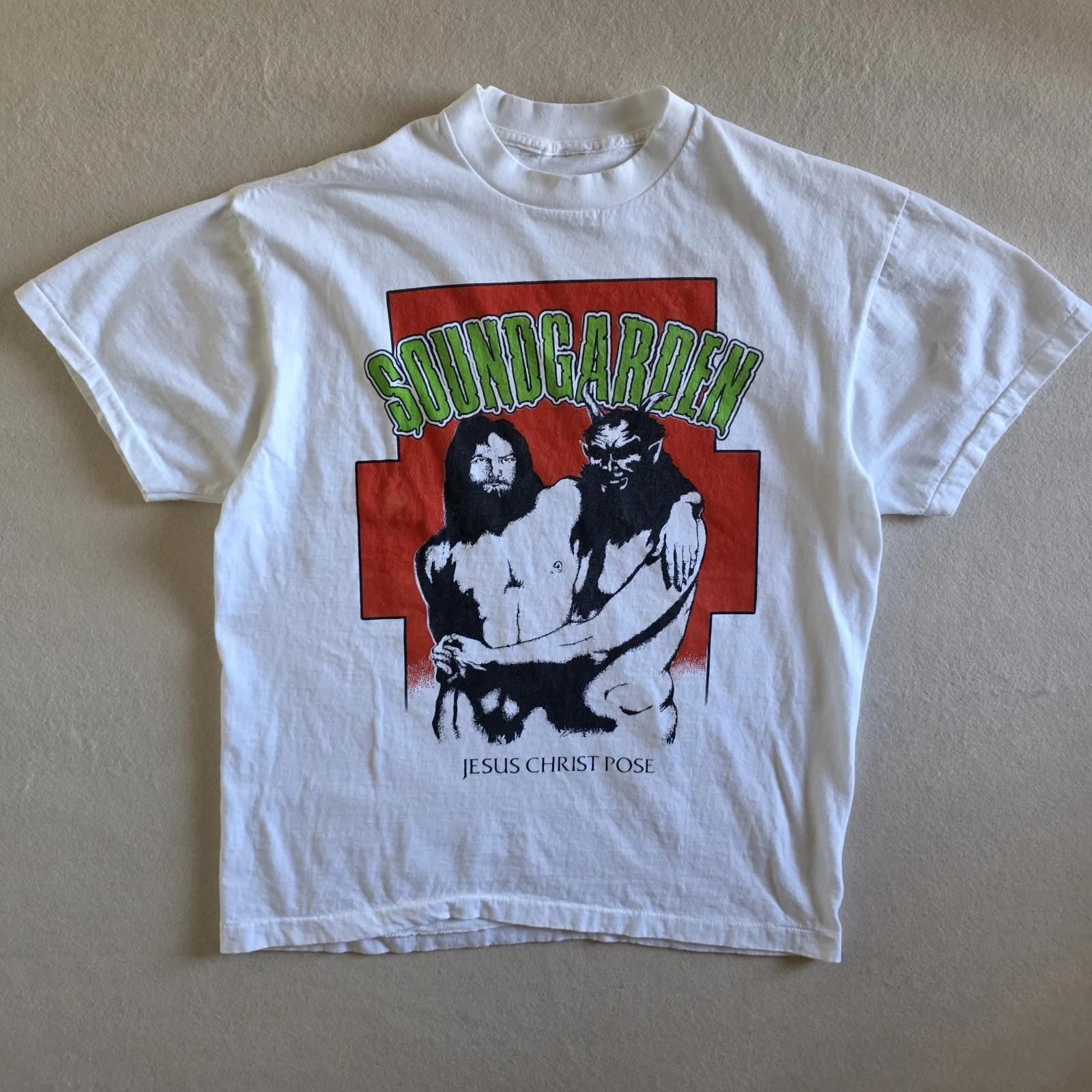Soundgarden Jesus Christ Pose Badmotorfinger Tee Tshirt Large White L