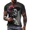 Mexican Skull Day of The Dead Graphic T Shirt for Men Womens Graffiti Clothing Horror Goth T-shirts Fashion Streetwear Tops Tees