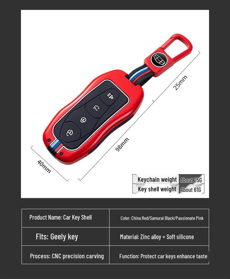 Premium Key Cover for Geely Boyue PRO/Xingyue 21, Vision X6 - Full Protection Shell and Buckle