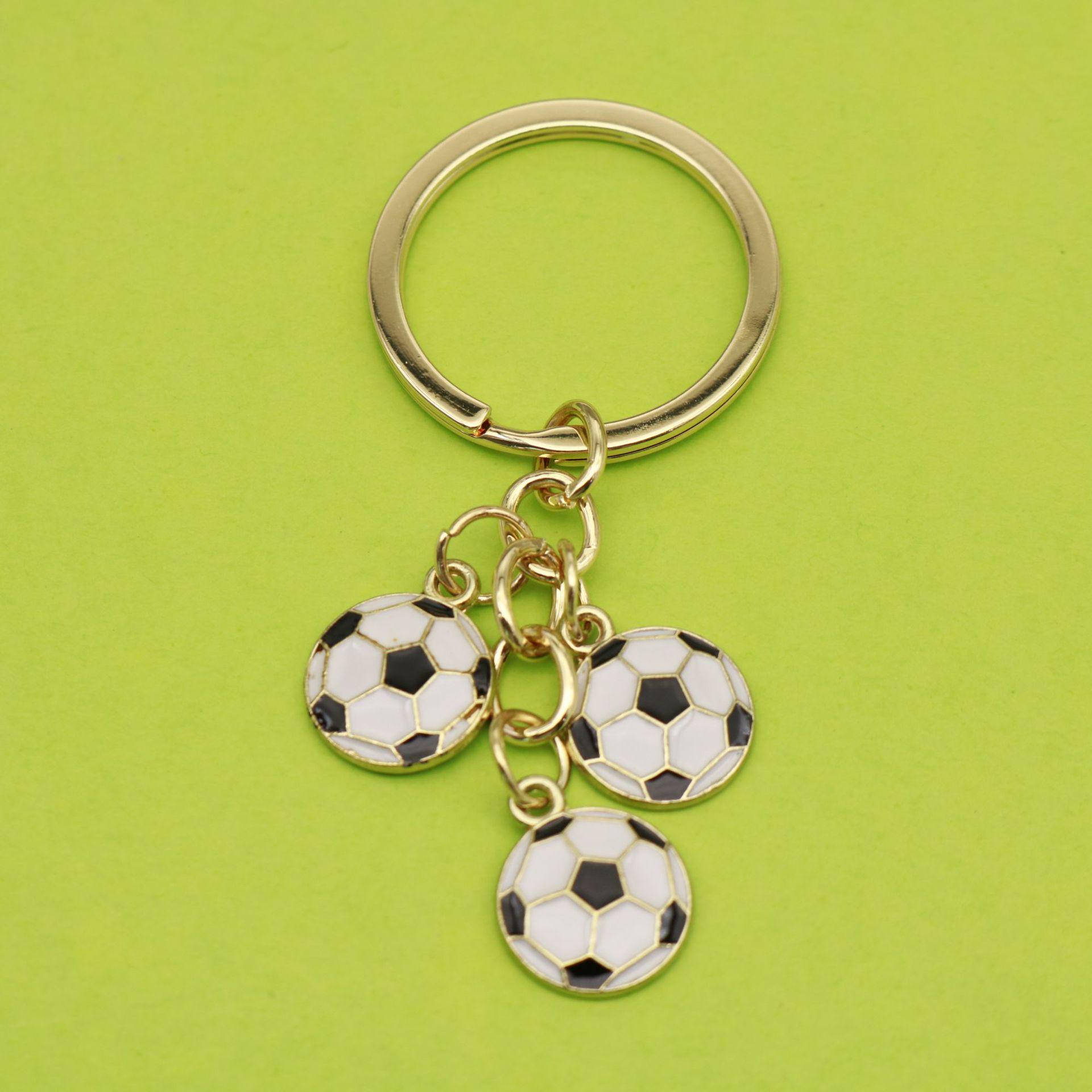World Cup Drip Oil Alloy Soccer Keychain Pendant DIY Ornament чёрный