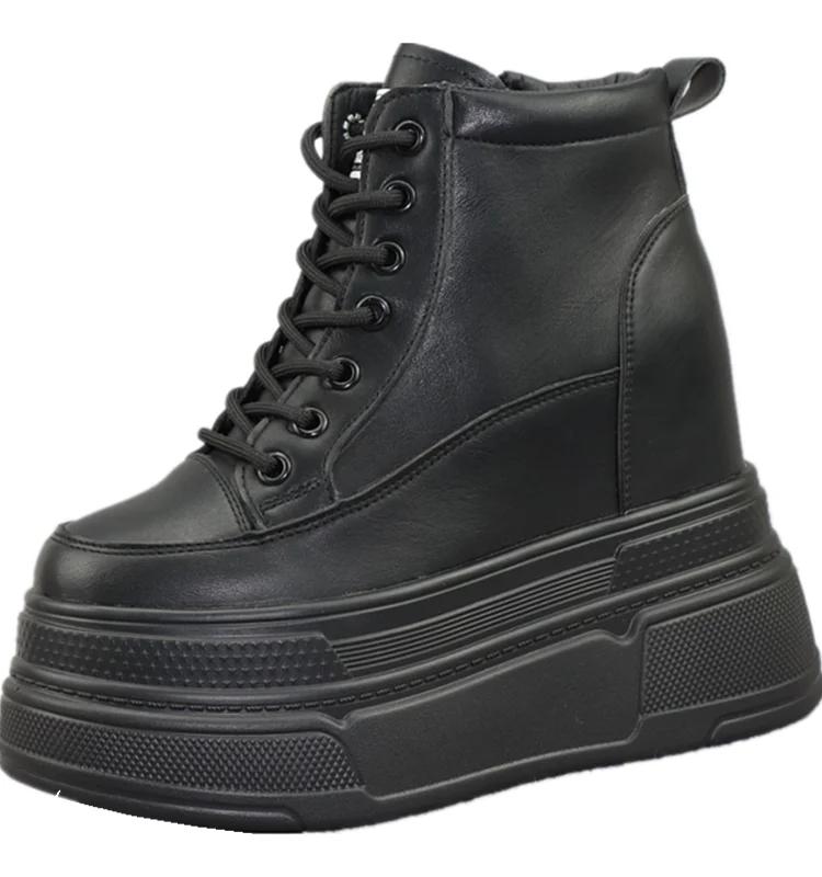 Fashion 13CM Spring Autumn Ankle Boots Women Platform Cushioned Wedge High Brand Chunky Sneakers Fashion Shoes